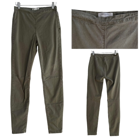 SANDWICH Khaki Green Slim Fit Tregging Denim Jean Trousers Size 36EU / Small - Picture 1 of 5
